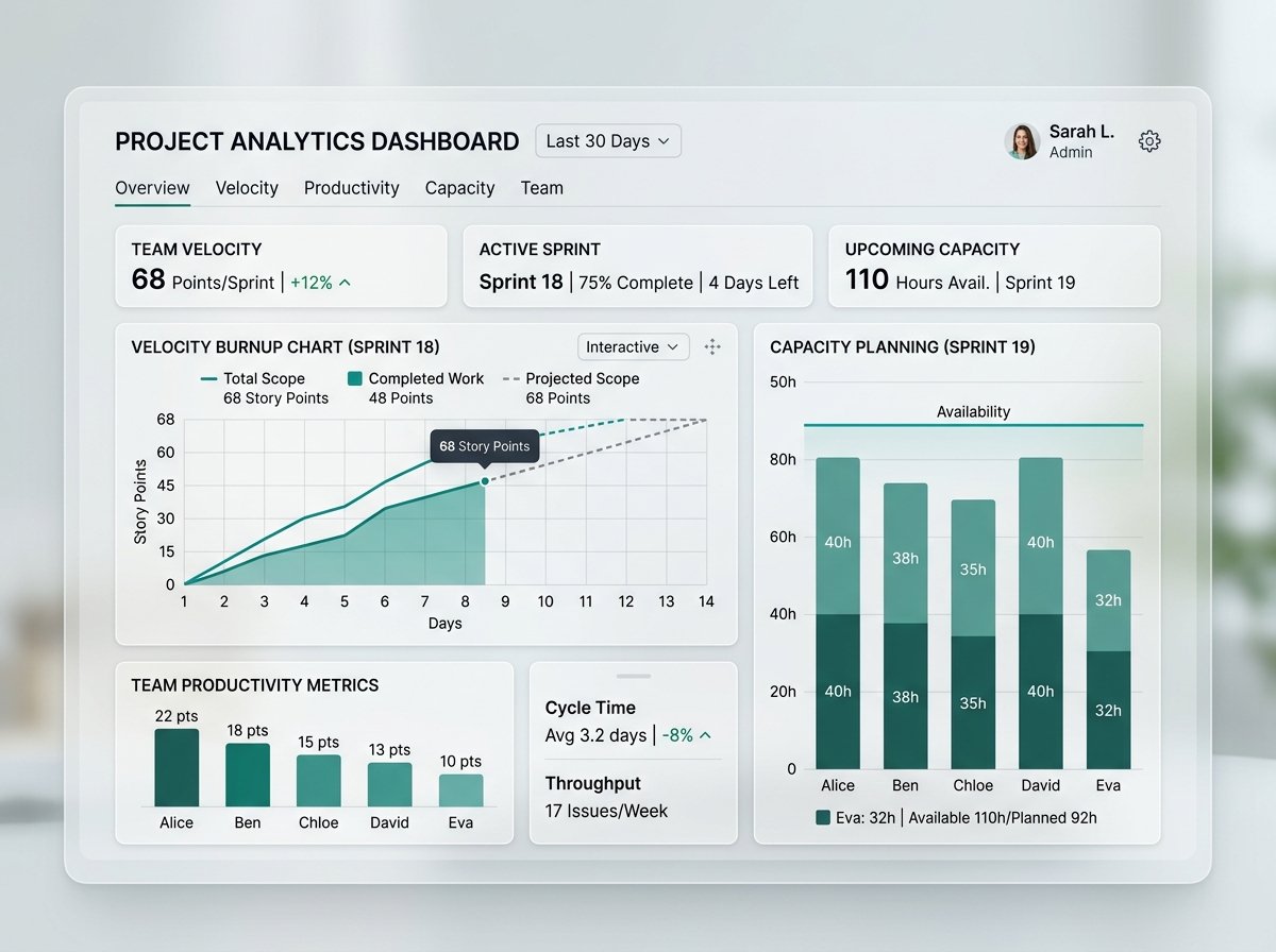Instant Insights project analytics and velocity metrics